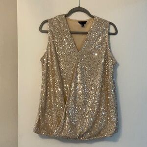 COPY - ADIVA gold sequin top XL